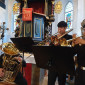 Ein Feuerwerk der Musik in der ev. Kirche Glashütten an St. Bartholomä beim Abschlusskonzert des 69. Festival junger Künstler Bayreuth. Auf dem Bild das chinesische Bläserensemble aus Xi'an. Foto: Werner Schubert